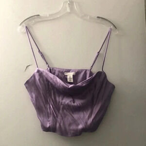 H&M Purple cropped shirt
